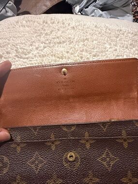 Louis Vuitton Monogram Continental Wallet in Brown and Tan with Gold Hardware